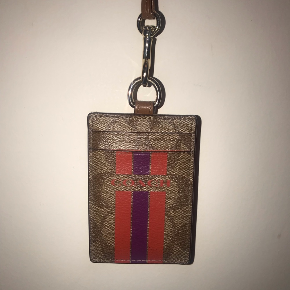 Coach key card holder Lanyard like new!